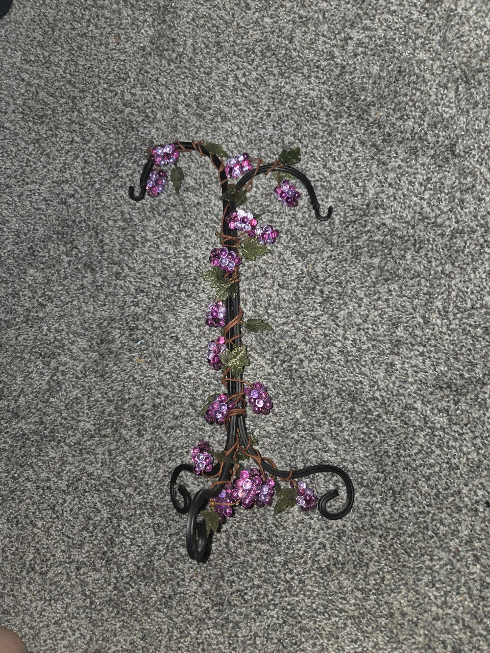 Decorative Purple Floral Metal Stand
